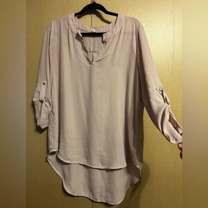 Long sleeve light pink blouse Large